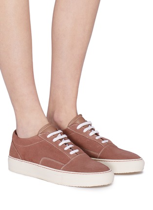 Figure View - Click To Enlarge - COMMON PROJECTS - 'Skate' contrast topstitching suede sneakers