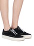 Figure View - Click To Enlarge - COMMON PROJECTS - 'Skate' contrast topstitching suede sneakers