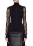 Main View - Click To Enlarge - ALEXANDER MCQUEEN - Beetle embroidered mesh sleeve rib knit turtleneck top