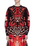 Main View - Click To Enlarge - ALEXANDER MCQUEEN - Puff sleeve Tiger butterfly wing jacquard knit top