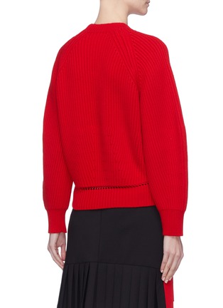Back View - Click To Enlarge - ALEXANDER MCQUEEN - Drop stitch hem wool-cashmere sweater