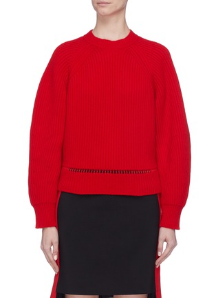 Main View - Click To Enlarge - ALEXANDER MCQUEEN - Drop stitch hem wool-cashmere sweater