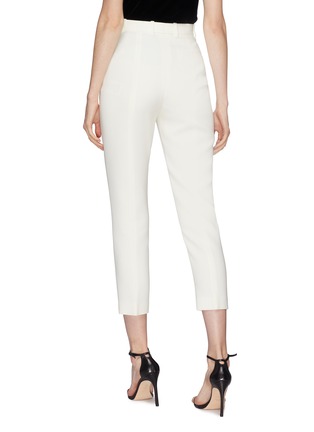 Back View - Click To Enlarge - ALEXANDER MCQUEEN - Cropped twill pintucked cigarette pants