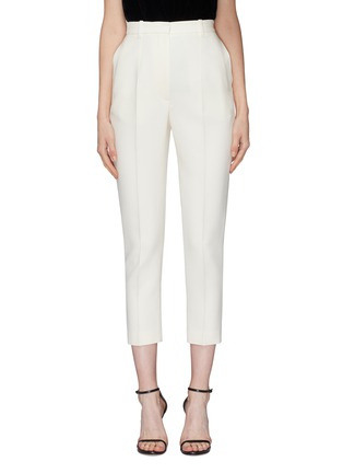 Main View - Click To Enlarge - ALEXANDER MCQUEEN - Cropped twill pintucked cigarette pants