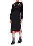 Figure View - Click To Enlarge - ALEXANDER MCQUEEN - Beetle embellished collar cutout wool-cashmere sweater