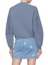 Back View - Click To Enlarge - STELLA MCCARTNEY - Staggered hem seamed sleeve oversized wool-alpaca sweater