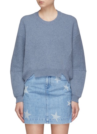 Main View - Click To Enlarge - STELLA MCCARTNEY - Staggered hem seamed sleeve oversized wool-alpaca sweater