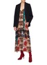 Figure View - Click To Enlarge - STELLA MCCARTNEY - Lace panel floral photographic print silk camisole dress