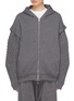 Main View - Click To Enlarge - STELLA MCCARTNEY - Aran knit sleeve oversized zip hoodie
