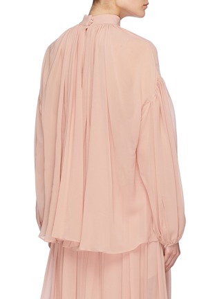 Back View - Click To Enlarge - STELLA MCCARTNEY - 'Tanya' pleated silk georgette high neck blouse