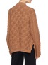 Back View - Click To Enlarge - STELLA MCCARTNEY - Asymmetric Aran knit oversized V-neck sweater