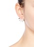 Figure View - Click To Enlarge - PAMELA LOVE - Ombré 5 Spike' diamond 18k rose gold fan earrings