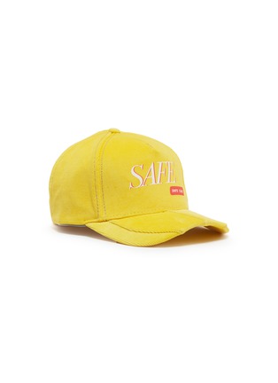 Main View - Click To Enlarge - SMFK - 'Safe' slogan print corduroy baseball cap