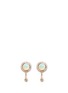 Main View - Click To Enlarge - PAMELA LOVE - 'Gravitation' diamond pavé opal stud earrings