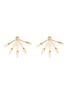Main View - Click To Enlarge - PAMELA LOVE - 5 Spike' diamond 18k yellow gold fan earrings