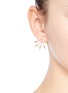 Figure View - Click To Enlarge - PAMELA LOVE - 5 Spike' diamond 18k yellow gold fan earrings
