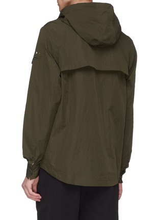 Back View - Click To Enlarge - PARTICLE FEVER - Retractable hood windbreaker half-zip hoodie