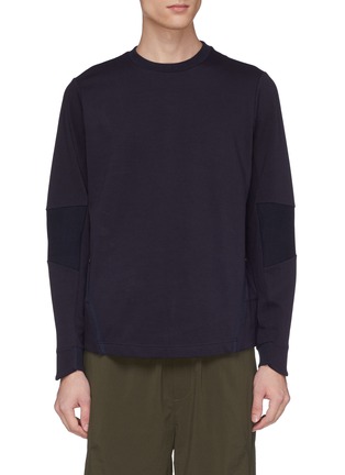 Main View - Click To Enlarge - PARTICLE FEVER - Zip outseam rib panel performance sweatshirt