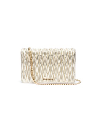 Main View - Click To Enlarge - MIU MIU - Matelassé leather Délice crossbody clutch
