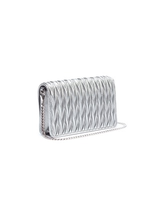 Detail View - Click To Enlarge - MIU MIU - Matelassé leather Délice crossbody clutch