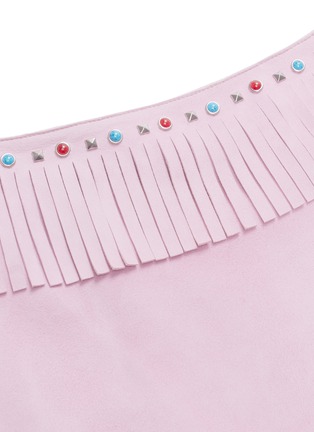  - MIU MIU - Stud fringe suede skirt