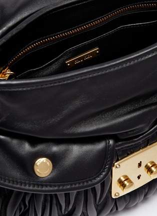 Detail View - Click To Enlarge - MIU MIU - Jewelled buckle matelassé leather shoulder bag