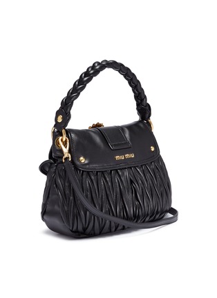 Figure View - Click To Enlarge - MIU MIU - Jewelled buckle matelassé leather shoulder bag
