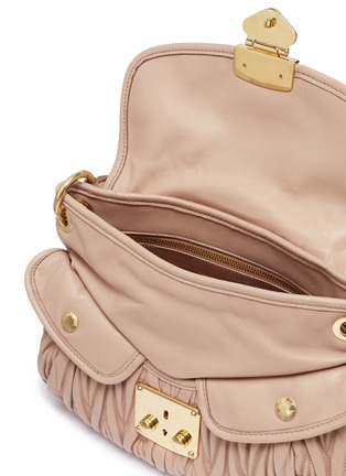 Detail View - Click To Enlarge - MIU MIU - Jewelled buckle matelassé leather shoulder bag