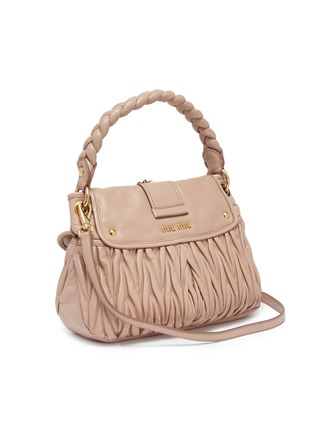 Figure View - Click To Enlarge - MIU MIU - Jewelled buckle matelassé leather shoulder bag