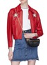 Front View - Click To Enlarge - MIU MIU - Matelassé leather bum bag