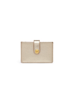Main View - Click To Enlarge - MIU MIU - Button tab madras leather card holder