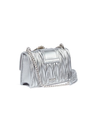 Figure View - Click To Enlarge - MIU MIU - Jewelled foral buckle matelassé leather shoulder bag