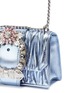 Detail View - Click To Enlarge - MIU MIU - Jewelled foral buckle matelassé leather shoulder bag