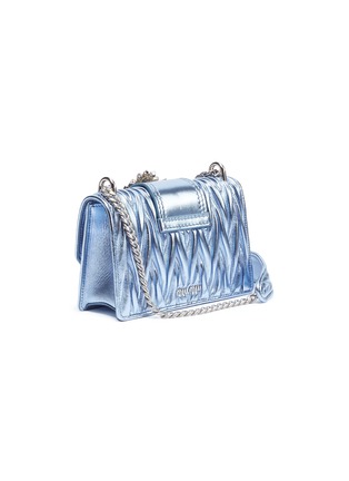 Figure View - Click To Enlarge - MIU MIU - Jewelled foral buckle matelassé leather shoulder bag