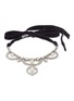 Main View - Click To Enlarge - MIU MIU - Glass crystal faux pearl choker ribbon tie necklace