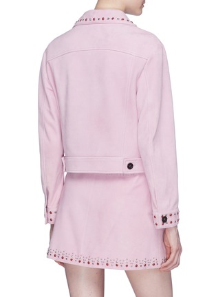 Back View - Click To Enlarge - MIU MIU - Stud suede jacket