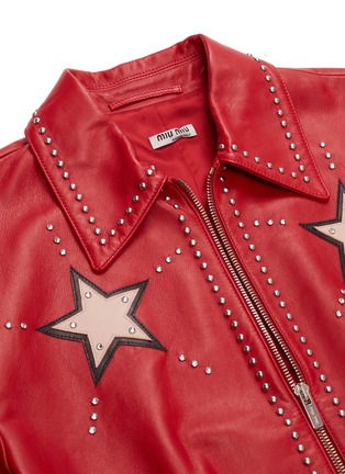  - MIU MIU - Star patch stud leather jacket