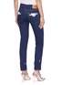 Back View - Click To Enlarge - MIU MIU - Macramé lace trim pocket jeans
