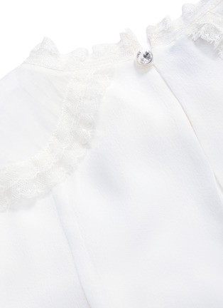  - MIU MIU - Ruffle lace trim silk crepe blouse