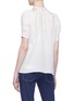 Back View - Click To Enlarge - MIU MIU - Ruffle lace trim silk crepe blouse