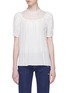 Main View - Click To Enlarge - MIU MIU - Ruffle lace trim silk crepe blouse