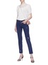 Figure View - Click To Enlarge - MIU MIU - Ruffle lace trim silk crepe blouse