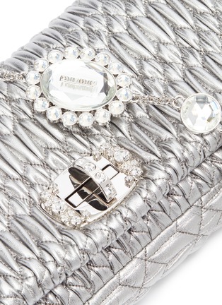  - MIU MIU - Jewelled chain matelassé leather shoulder bag
