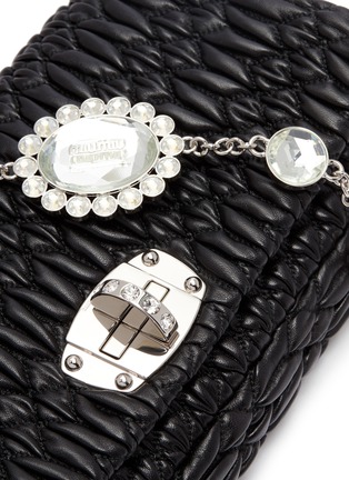  - MIU MIU - Jewelled chain matelassé leather shoulder bag