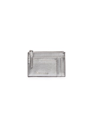 Main View - Click To Enlarge - MIU MIU - Zip madras leather card holder