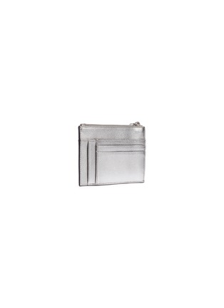 Figure View - Click To Enlarge - MIU MIU - Zip madras leather card holder