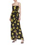 Figure View - Click To Enlarge - MIU MIU - Rose print belted silk dress