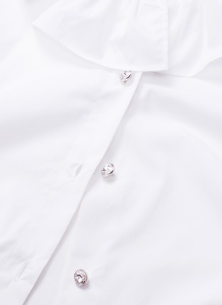  - MIU MIU - Ruffle collar glass crystal button shirt