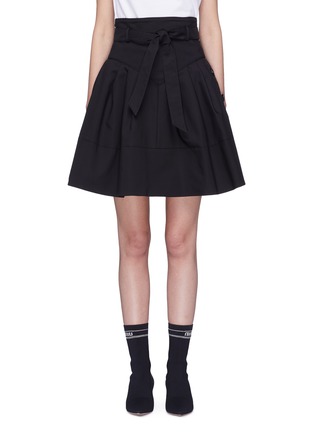 Main View - Click To Enlarge - MIU MIU - Belted button outseam flared skirt