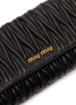Detail View - Click To Enlarge - MIU MIU - Matelassé leather long wallet